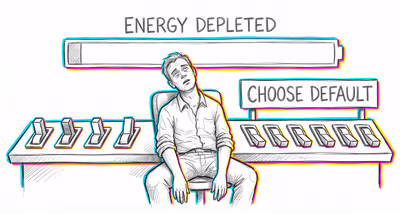 Decision Fatigue cognitive bias illustration