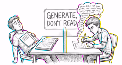 Generation Effect cognitive bias illustration