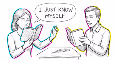 Introspection Illusion cognitive bias illustration