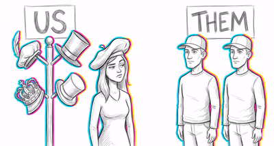 Out-Group Homogeneity cognitive bias illustration