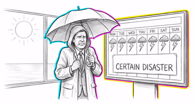 Pessimism Bias cognitive bias illustration