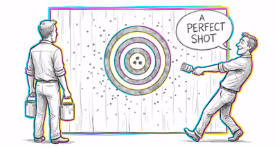 Texas Sharpshooter Fallacy cognitive bias illustration
